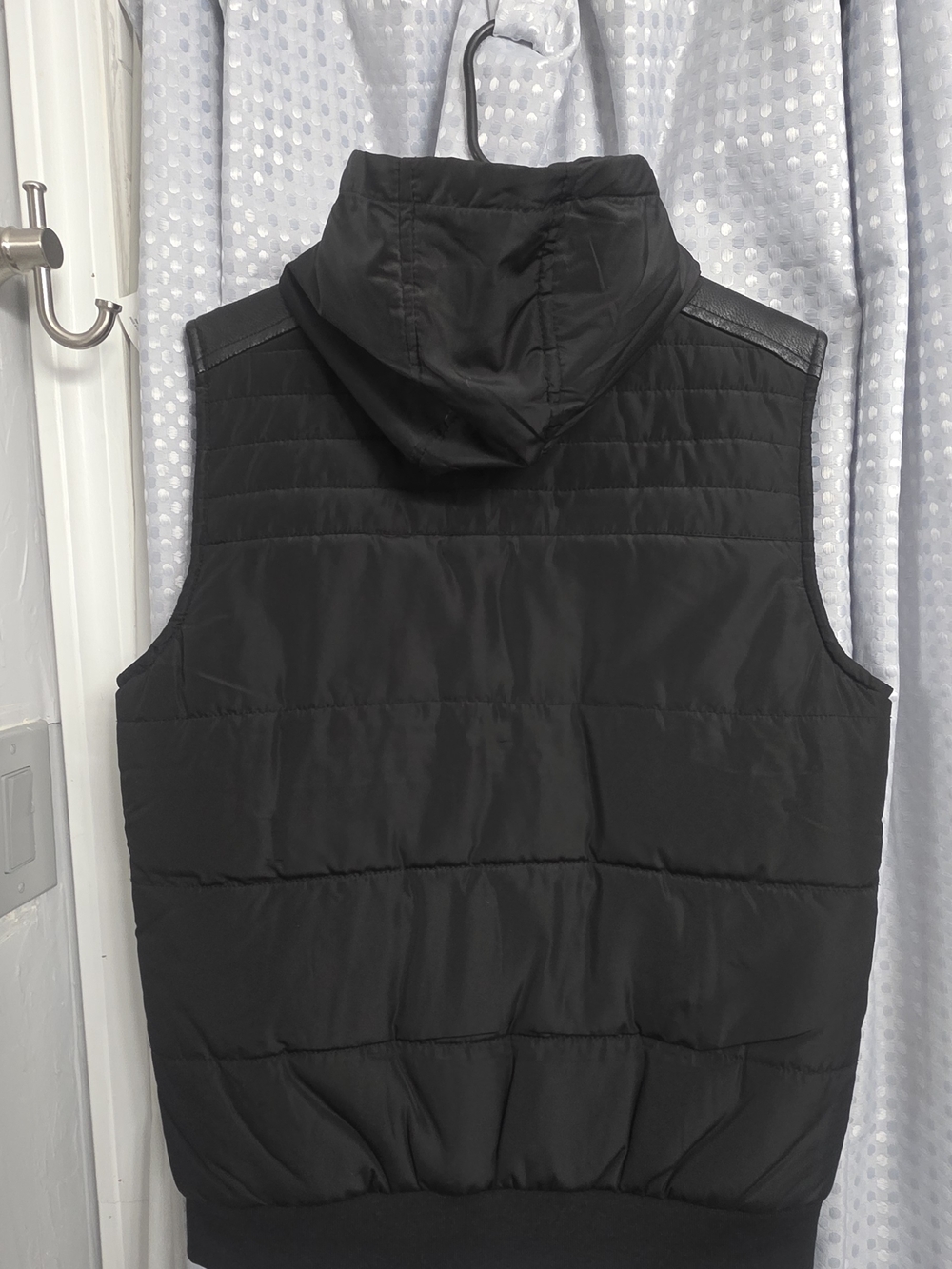 NYC Black Hooded Quilted Puffer Vest